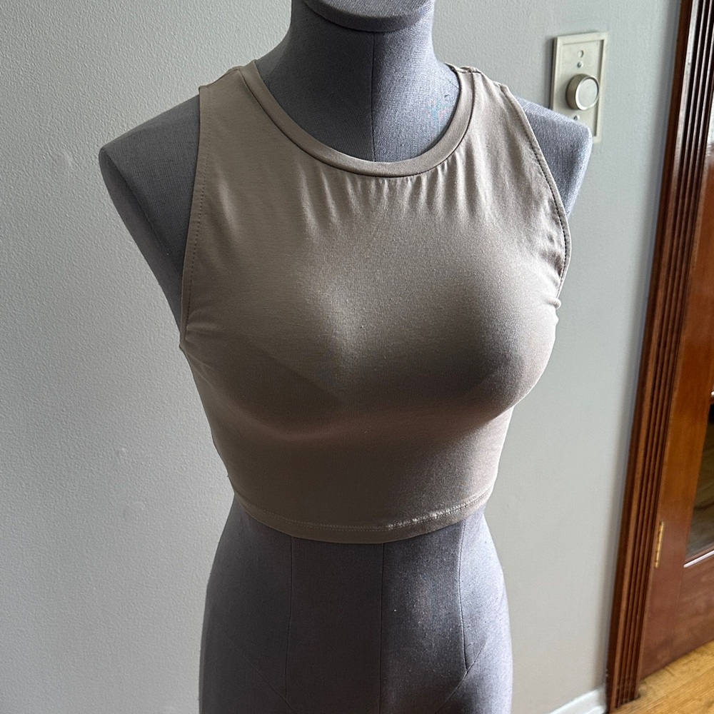 Zara Beige Sleeveless Top